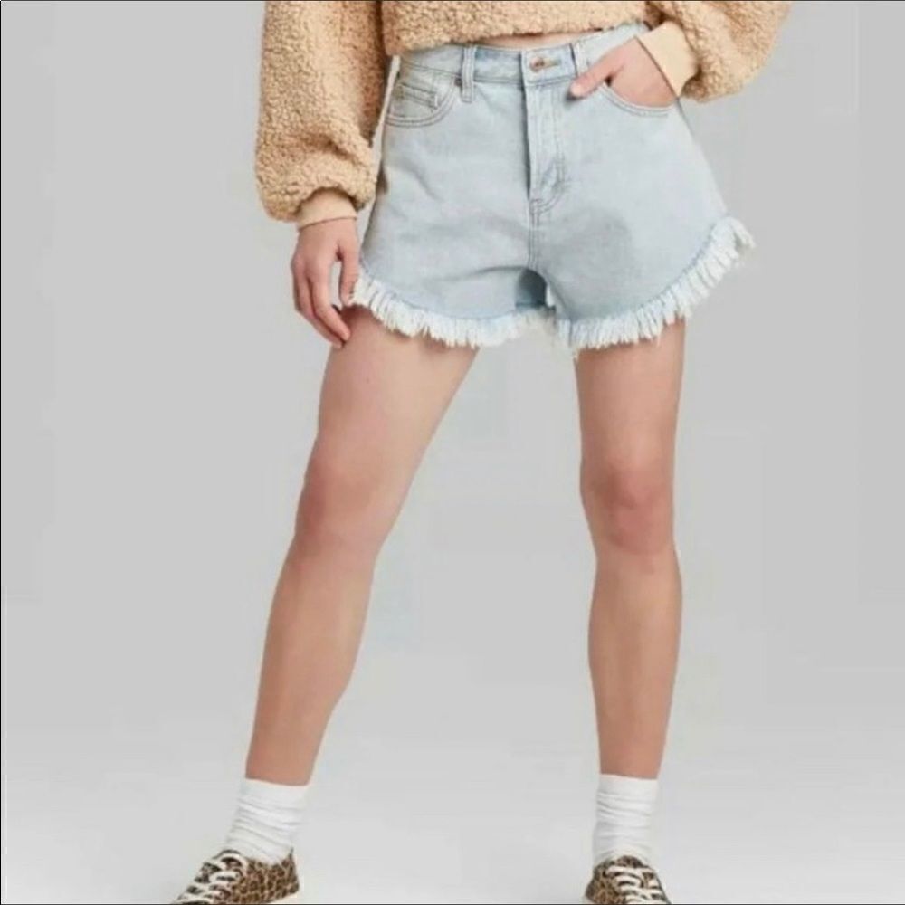 2/$30 Wild Fable Target High Rise Frayed Hem Jean Shorts